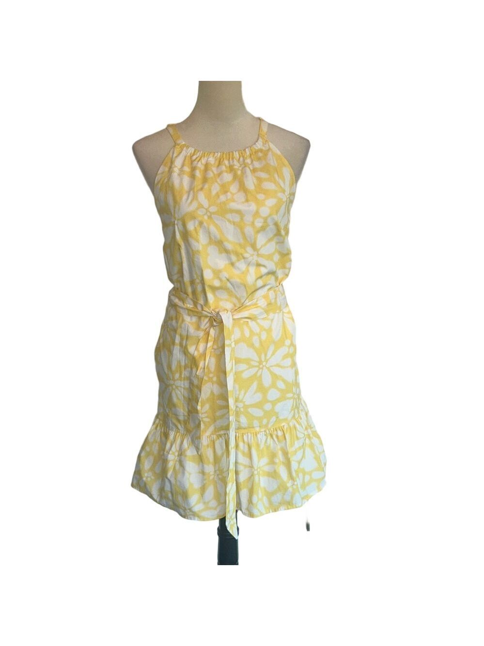 Banana Republic: Yellow Floral Halter Dress: Size Small